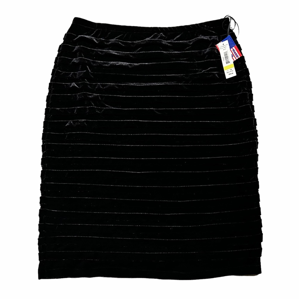 R&M Richards Velvet Striped Pencil Skirt Size 14